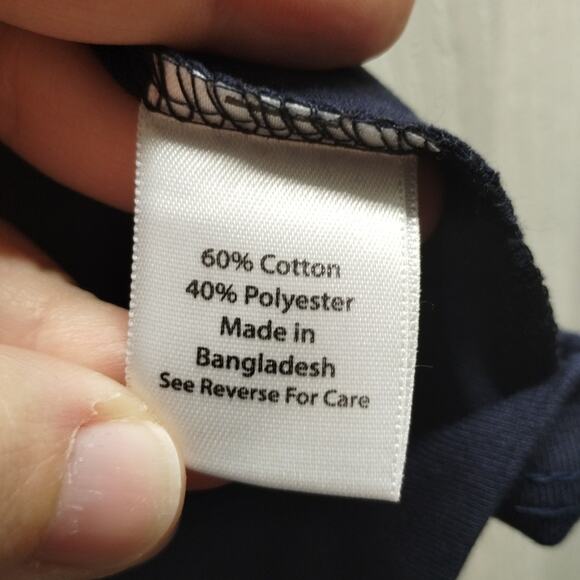 Coral Bay NWT Size Petite Large Navy Blue Beach Umbrella Patriotic Graphic Tee - Picture 5 of 7